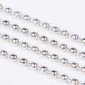 Iron Ball Chain - Platinum - Nickel Free - 2mm - 5 Meter with 10 ball chain connectors