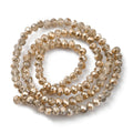 Tan Transparent Painted Glass Beads - Faceted Rondelle - 4x3mm - Appx 125 per strand