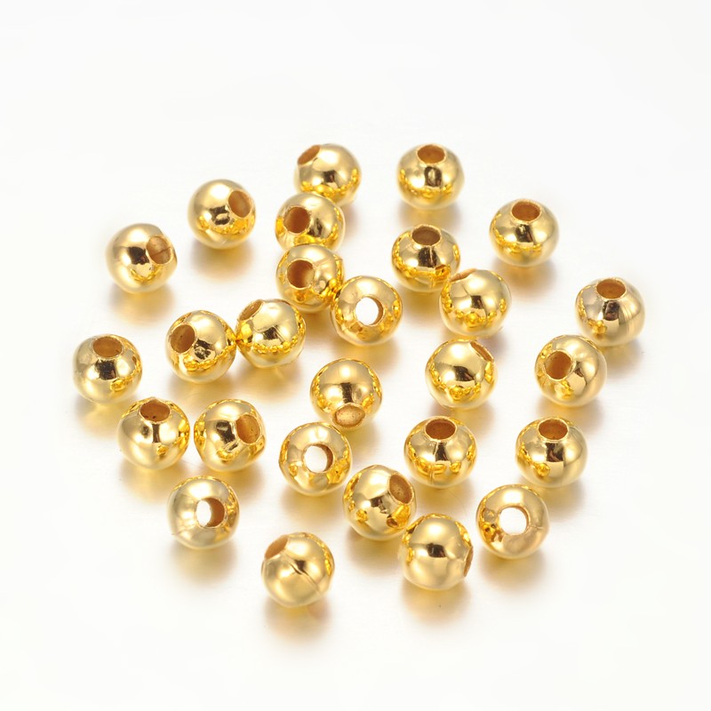 Golden Iron Spacer Bead - Round - 5mm - 100 per bag
