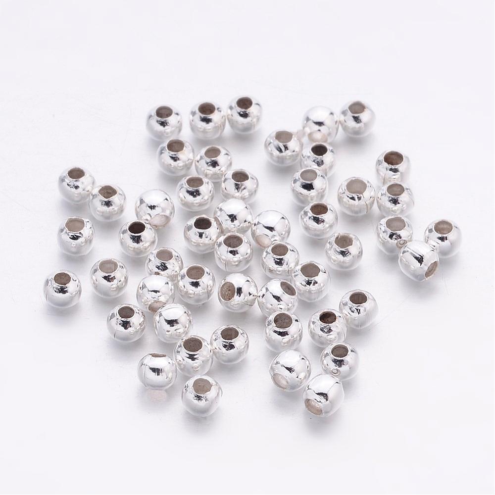 Silver  Plated Iron Spacer - Round -3mm - 100 per bag