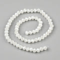 Creamy White Pearl Luster Plated Electroplate Glass Beads - Faceted Rondelle - 4x3mm - Appx 113 per strand