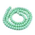 Turquoise Opaque Glass Bead - Faceted Rondelle - 10x8mm - Appx 63 per strand