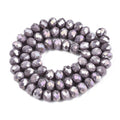 Slate Blue AB Opaque Electroplate Glass Beads - Faceted Rondelle - 6x5mm - Appx 83 per strand