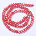 Red AB Electroplate Opaque Glass - Faceted Rondelle - 6x5mm - Appx 83 per strand