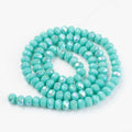 Turquoise Half Rainbow Plated Electroplate Opaque Glass Beads - Faceted Rondelle - 6x5mm - Appx 80 per strand