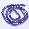 Mauve AB Electroplate Opaque Glass Beads - Faceted Rondelle - 8x6mm - Appx 63 per strand