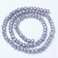 Dark Gray AB Opaque Electroplate Glass Beads - Faceted Rondelle - 8x6mm - Appx 63 per strand