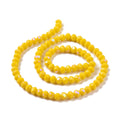 Yellow Half Rainbow Plate Electroplate Opaque Glass - Faceted Rondelle - 8x6mm - Appx 63 per strand