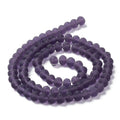 Purple Transparent  Frosted Glass Beads - Faceted Rondelle - 4mm - Appx 113 per strand