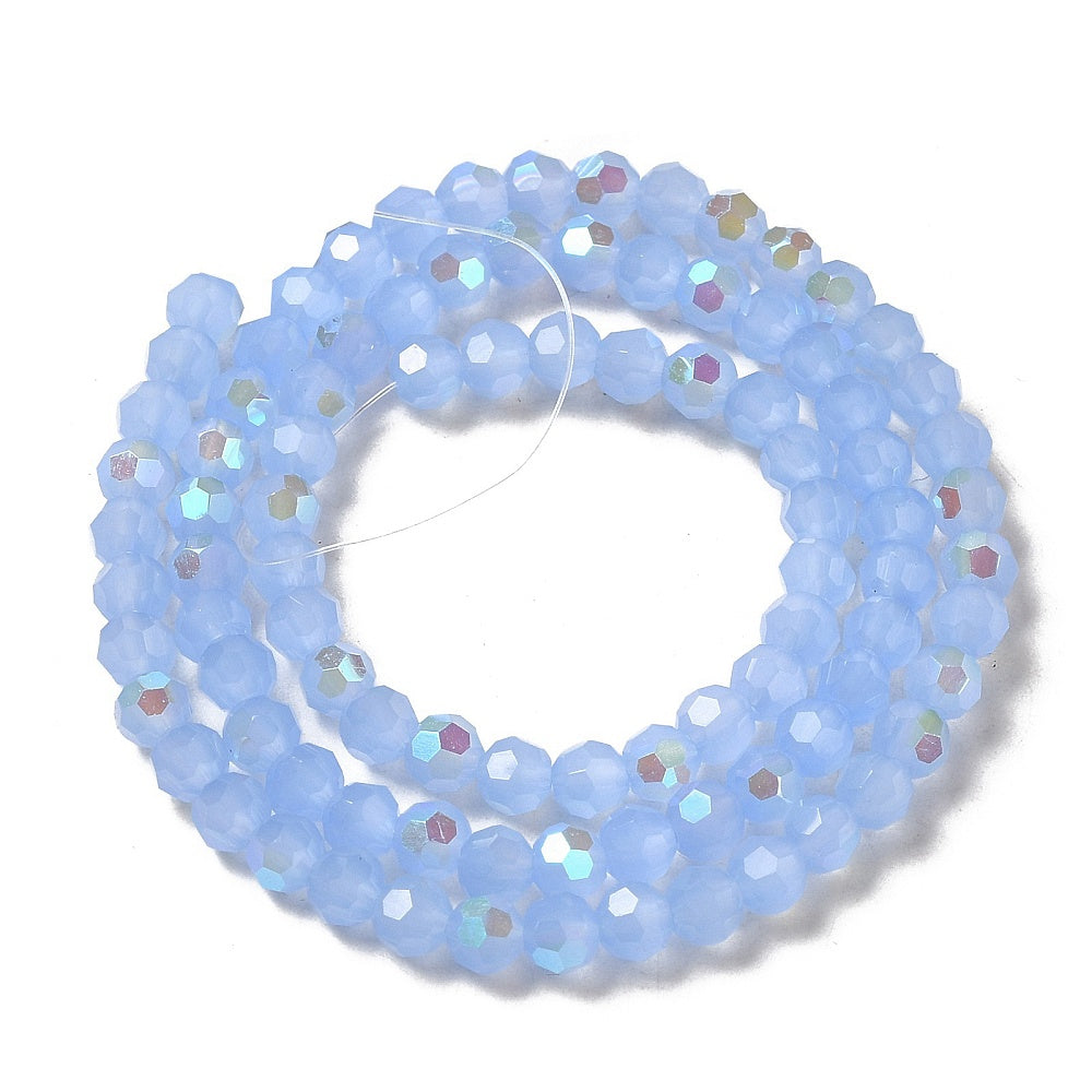 Cornflower Blue Glass Beads - Faceted Round - 4mm - Appx 87 per strand