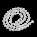 White Glass Beads - Faceted Round - 8mm - appx 65 per strand