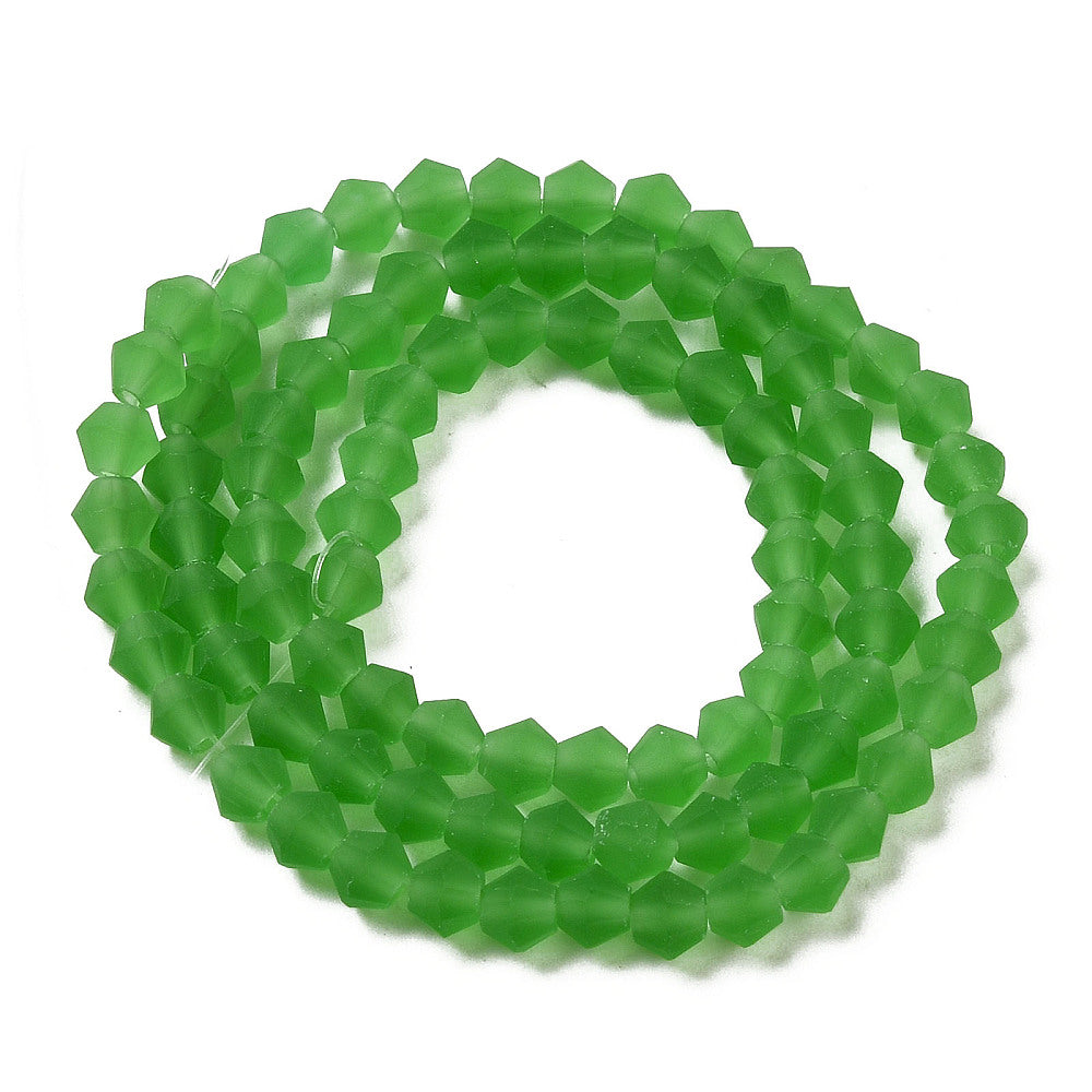 Lime Green Imitate Austrian Crystal Frosted Glass Beads