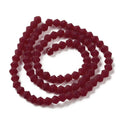 Dark Red Imitate Austrian Crystal Frosted Glass Beads - Grade AA - Faceted Bicone - 6x6mm - Appx 45 per strand