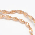 Light Salmon Rainbow Plated Electroplate Crystal Glass - Faceted Rice - 4x9mm - 20 per bag