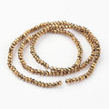 Golden Plated Faceted Rondelle Glass Beads