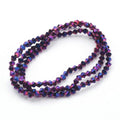 Purple Full Plated Electroplate Glass Beads - Faceted Bicone - 3.5-3.8x3mm - Appx 113 per strand