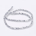 Half Plated Silver Plated Electroplate Glass Beads - Faceted Round - 4mm - Appx 87 per strand