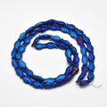Blue Full Plated Frosted Electroplate Glass - Fish - 15x8x5mm