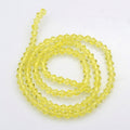 Yellow Glass Beads - Faceted Bicone - 4x4mm - Appx 80 per strand