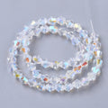 Clear AB Electroplate Glass Beads - Faceted Bicone - 5x5mm - Appx  54 per strand