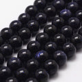Synthetic Blue Goldstone Beads - Round - 8mm - Appx 47 per strand
