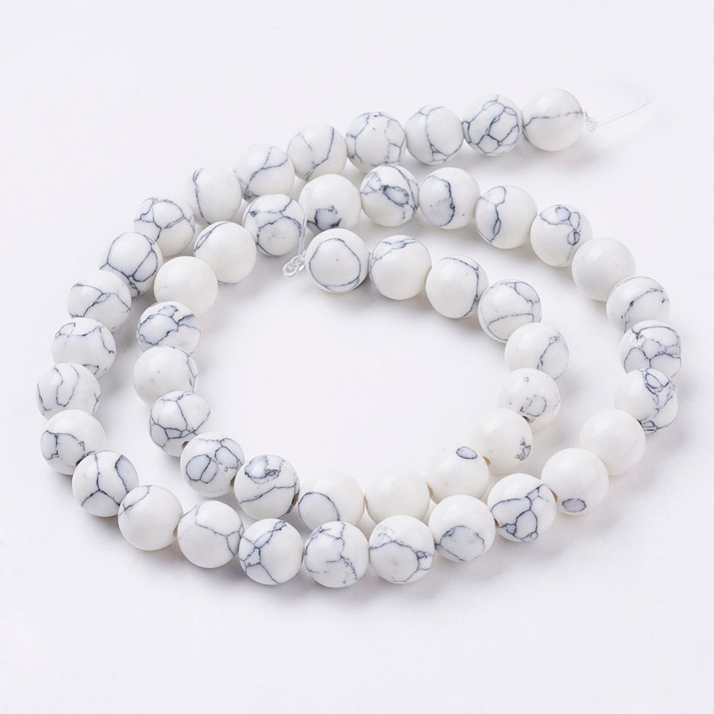 Synthetic Howlite - Round - 8mm - Appx 50 pcs strand