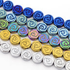Electroplate Non-magnetic Hematite Beads - Rose - 8x3mm - 5 per bag