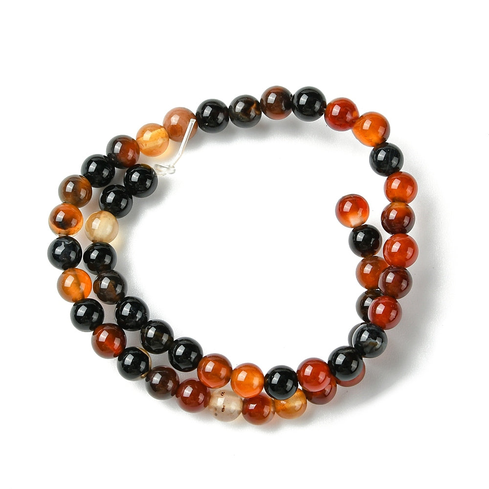 Natural Dark Red Agate Dyed Beads - Round - 4mm - Appx 47 per strand