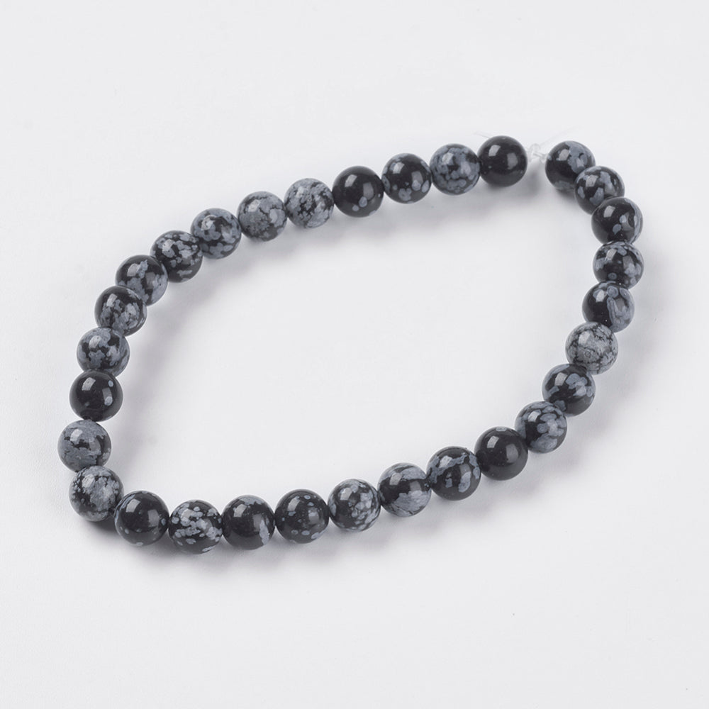 Natural Snowflake Obsidian Round