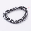 Magnetic Synthetic Hematite Beads - Round - 6mm - Appx 68 per strand