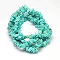 Dyed Dark Turquoise Natural Magnesite Chips - 5-14x5-10mm -  10 grams per bag