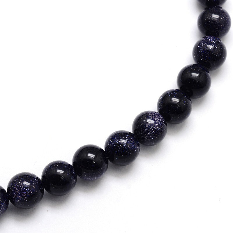 Synthetic Blue Goldstone Beads - Round - 6mm