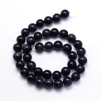 Synthetic Blue Goldstone Beads - Round - 6mm