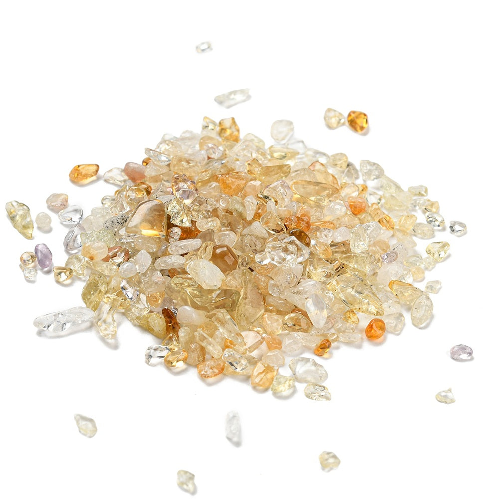 Bag of natural citrine chips, 2-8x2-4mm