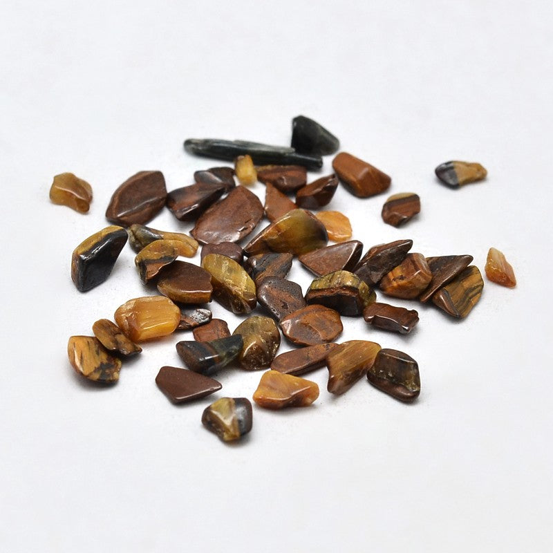 Natural Tiger Eye Chip - No Hole - 3-5x2-4mm - 20 grams per bag