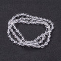 Clear Glass Beads  - Faceted Oval - 6x4mm - Appx 65 per strand