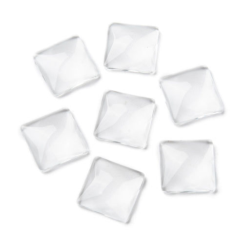 Transparent Glass Square Cabochons