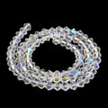 Clear AB Transparent Electroplate Glass Beads - Faceted Bicone - 4x4mm - Appx 82 per strand