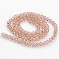 Moccasin Transparent Glass Bead Strands - Faceted Round - 6mm - Appx 96 per strand