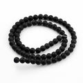 Black Frosted Glass Bead - Round - Black - 10mm - Appx 32 per strand