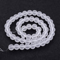 Clear Frosted Glass Bead - Round - 6mm - Appx  64 per strand