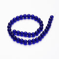 Blue Glass Round - Clear- 10mm - Appx 32 per strand