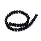 Black Glass Bead Round