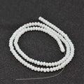 White Glass Beads - Faceted Rondelle - 3.5-3.8x2.5-3mm - Appx 113 per strand