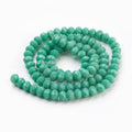 Medium Aquamarine Glass Beads - Faceted Rondelle - 6x4-5mm - Appx 88 per strand