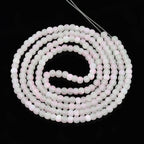 Misty Rose Two Tone Frosted  Crackle Glass Beads - Round - 4-4.5x3-4mm - Appx 215 per strand