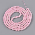 Pearl Pink Two Tone Frosted  Crackle Glass Beads - Round - 4-4.5x3-4mm - Appx 215 per strand