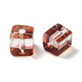 Camel Two Tone Transparent Glass Beads - Cube - 6x6x7mm - 40 per bag
