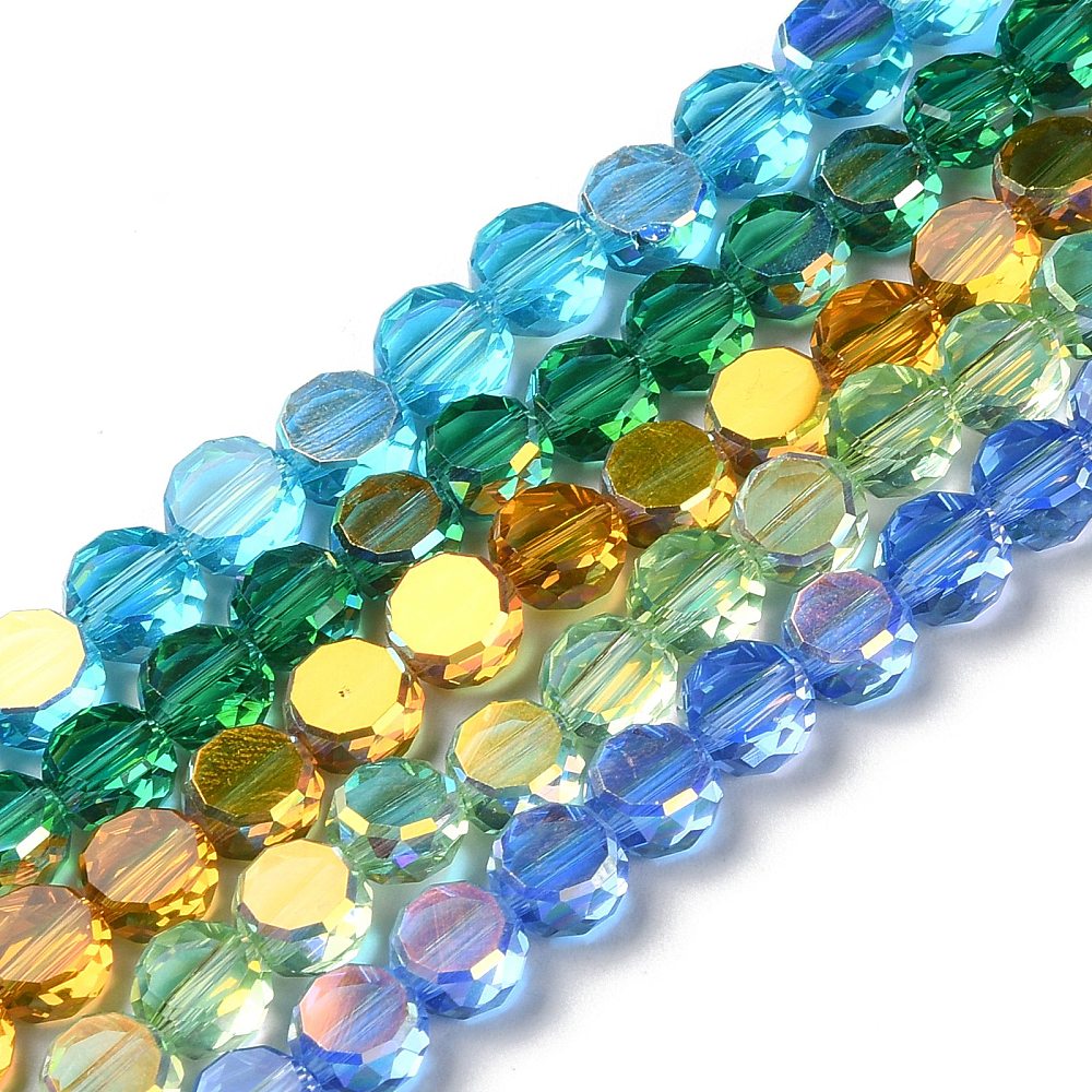 Mixed Color AB Transparent Electroplate Glass Half Round
