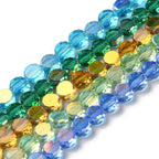 Mixed Color AB Transparent Electroplate Glass Half Round